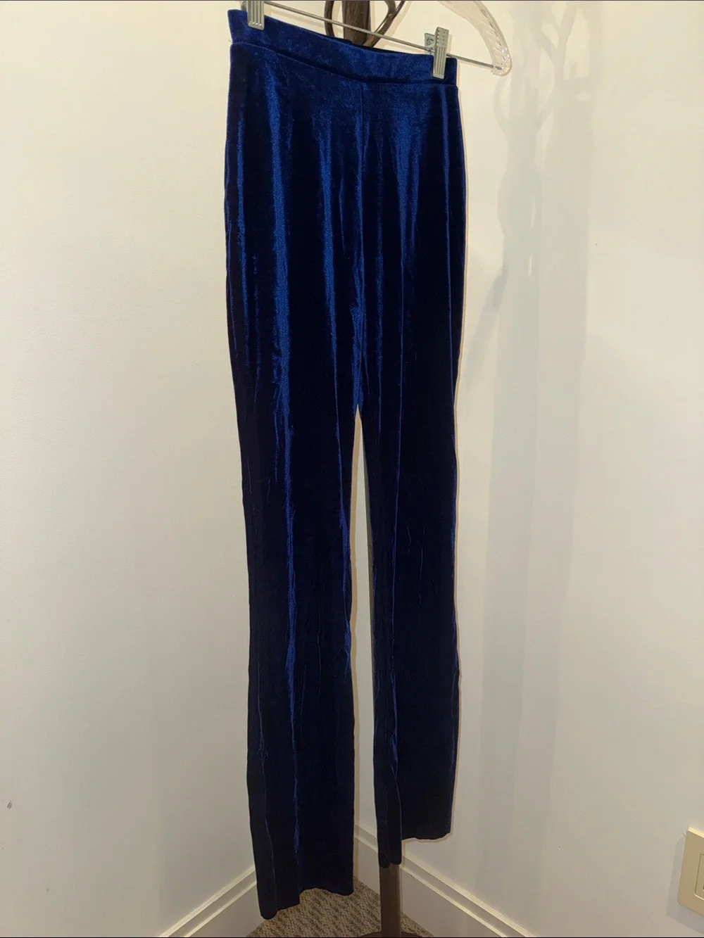 NEW Curtain Call Costumes Velour Dance Yoga Stretch Pants in Deep Blue